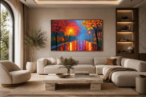 autumn pathway warm canvas art
