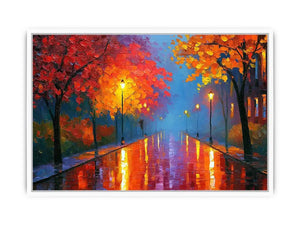 autumn pathway warm canvas art