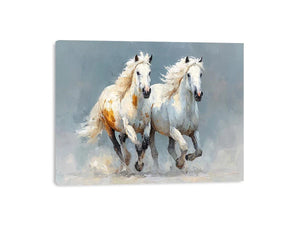 running white horses canvas print