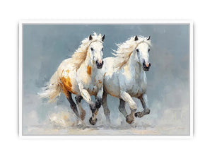 running white horses canvas print