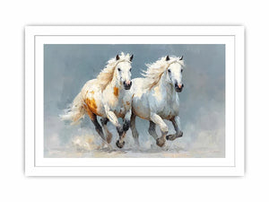running white horses canvas print