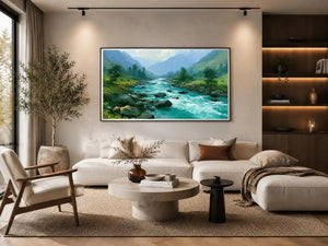 mountain river landscape canvas art