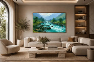 mountain river landscape canvas art
