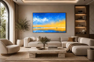 abstract beach canvas art