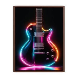 neon electric guitar canvas print