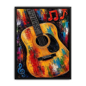 colorful guitar music canvas art