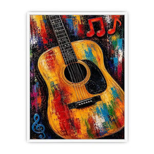 colorful guitar music canvas art