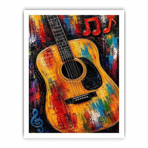 colorful guitar music canvas art