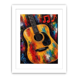 colorful guitar music canvas art