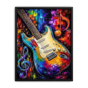 colourful guitar music canvas print