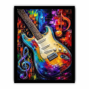 colourful guitar music canvas print