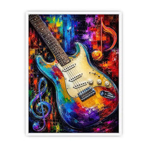 colourful guitar music canvas print