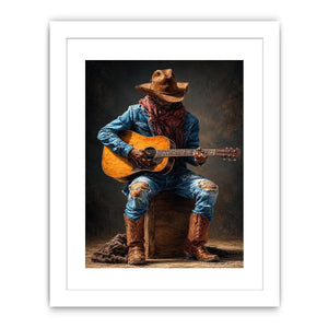 rustic cowboy guitar canvas art