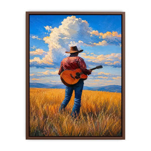 cowboy prairie guitar canvas art