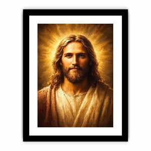 jesus portrait golden light canvas art
