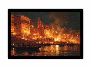 moody river city night canvas art