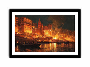 moody river city night canvas art