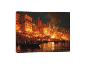 moody river city night canvas art