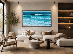 turquoise ocean wave canvas art