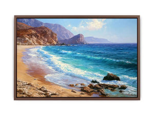 coastal beach wave canvas art