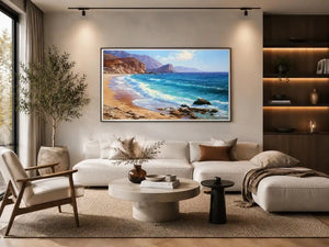 coastal beach wave canvas art