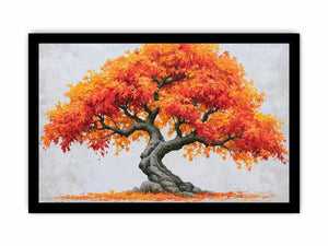 autumn bonsai tree canvas art