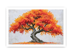 autumn bonsai tree canvas art