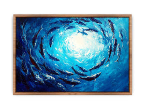 Blue Swim Canvas Painting
