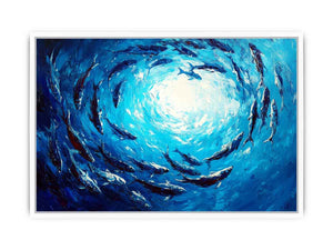 Blue Swim Canvas Painting
