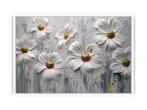 White Flowers Canvas Painting