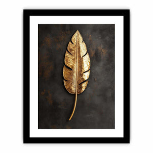 Gold Feather Canvas Painting