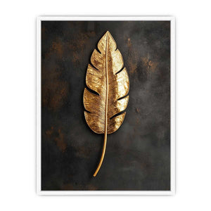 Gold Feather Canvas Painting