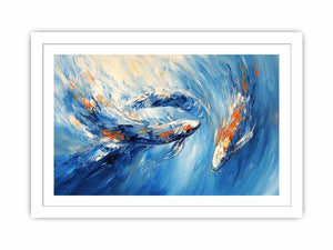 Koi Fish Abstract Canvas Painting