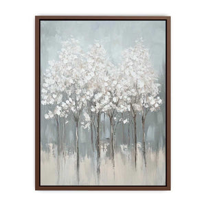 Abstract White Flowers Canvas Painting