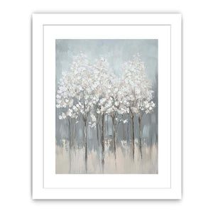 Abstract White Flowers Canvas Painting