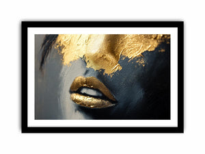 Gold Kiss Canvas Painting