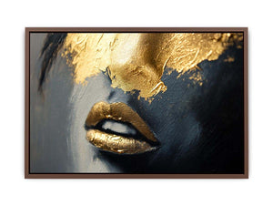 Gold Kiss Canvas Painting