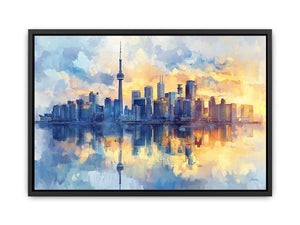 Watercolors Cityscape Canvas Painting