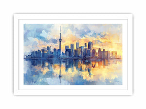 Watercolors Cityscape Canvas Painting