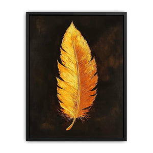 Golden Feather Canvas Painting