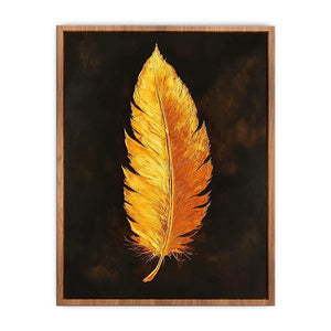 Golden Feather Canvas Painting