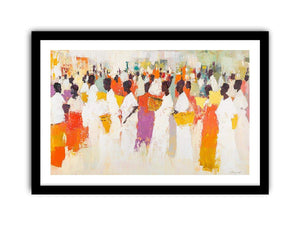 African Villlage Canvas Painting