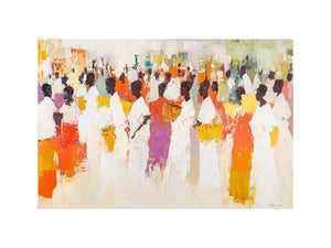 African Villlage Oil Painting