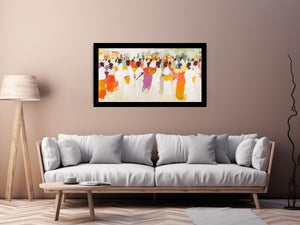 African Villlage Canvas Painting