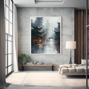 Pagodas Canvas Painting