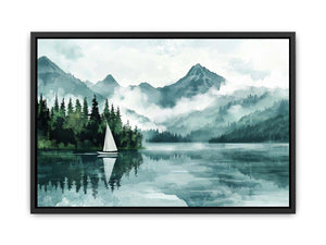 Vintage Lake Canvas Painting