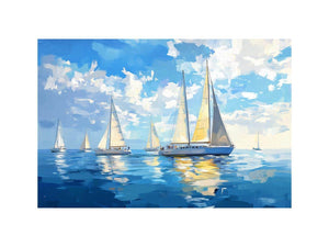 Sailing Boats Oil Painting