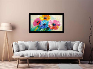 Abstract Flower Canvas Painting