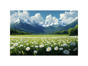 Alpine Mountain Oil Painting