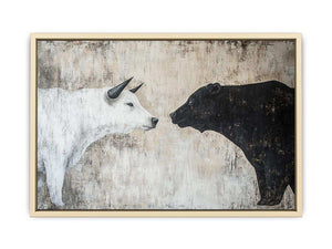 Bear and Bull Canvas Painting